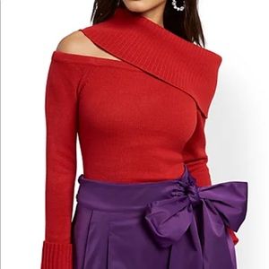 A brand new coco red medium cold shoulder cowl neck turtleneck 100% Acrylic